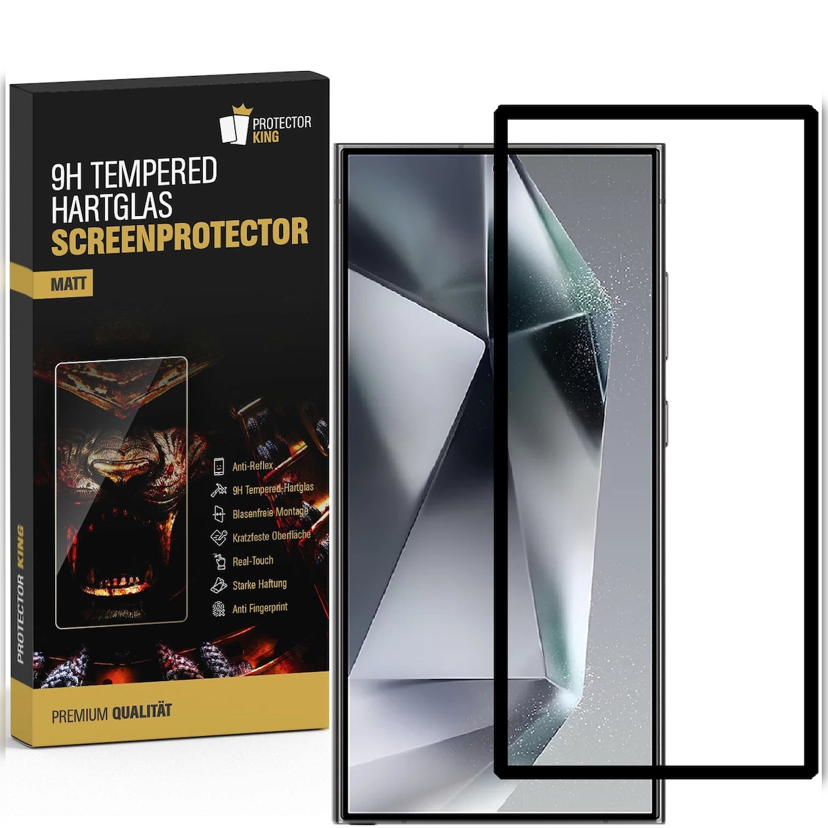 3x 9H Panzerglas für Samsung Galaxy S24 Ultra Full-Screen matt Anti-Reflex entspiegelt Tempered Hartglas Displayschutz Schutzglas Screen-Protector