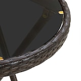 thumbnail of Mesa de centro ratán sintético y vidrio templado marrón 60 cm
