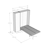thumbnail of Cama 120 Kentaro Nogal con columna izquierda-derecha