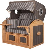 thumbnail of Strandkorb - bene living - Borkum XL Teak Bullauge - PE grau - Modell 537 - 2,5-Sitzer inkl. Liftersystem