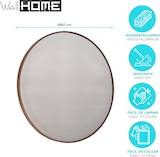 thumbnail of WellHome - Espejo Redondo Decorativo Ø60cm con marco de Madera oscura