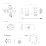 thumbnail of ECD Germany Badheizkörper Mittelanschluss 500×1200 mm Weiß, gebogen, mit Thermostat-Set (Universal/Durchgang)