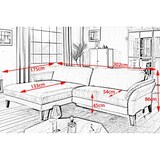 thumbnail of KAWOLA Sofa MALTA Ecksofa Stoff gold mit motorischer Relaxfunktion und Kopfstütze Recamiere links