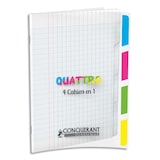 thumbnail of Lot de 5 Cahier Quattro Classique PP piqué 17x22, 140p./70 feuilles 90g/m², Séyès, incolore