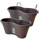 thumbnail of Balkon bloembak Hangbak Compleet - Bruin- 37 x 20 x 17 cm - 2 Stuks