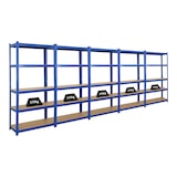 thumbnail of PROREGAL Mega Deal | 5x étagère robuste RAGNAR | HxLxP 180x90x40cm | Charge du compartiment 175kg | Bleu