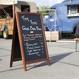 thumbnail of Securit®Lavagna per marciapiedi in legno duro  con cornice in legno di gomma laccato