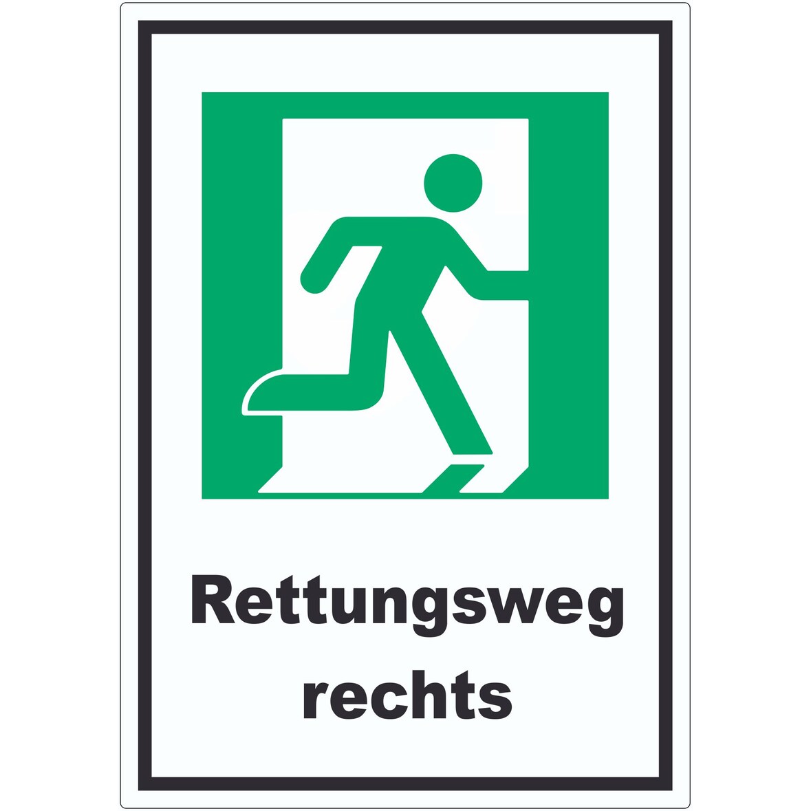 Rettungsweg rechts Aufkleber A3 (297x420mm)
