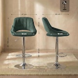 thumbnail of Banco alto Milet Veludo verde/cromo