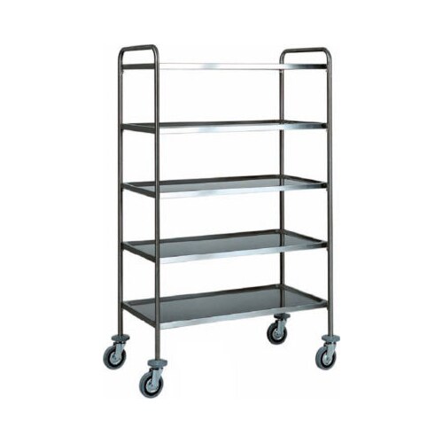 Carrello servizio 5 piani albergo inox 100 kg cm 110x60x170 RS0396