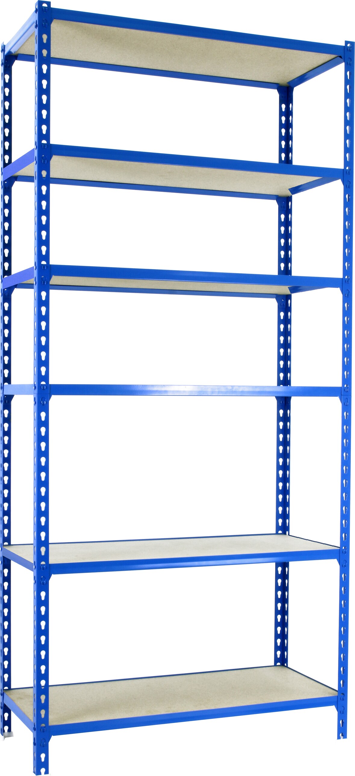 SimonRack Schwerlastregal 2500x1100x300 mm, 6 Ebenen, Holzböden, 200 kg Tragkraft pro Ebene, Blau - Maderclick