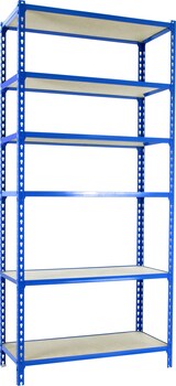 thumbnail of SimonRack Schwerlastregal 2500x1100x300 mm, 6 Ebenen, Holzböden, 200 kg Tragkraft pro Ebene, Blau - Maderclick