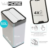 thumbnail of WellHome - Edelstahl-Abfalleimer mit Sensor-Automatik und Flügeldeckel, weiß, 50L - 41 x 26,5 x 53 cm