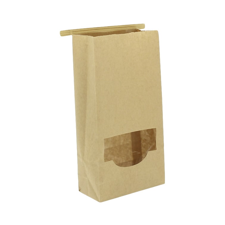 MONOUSO - SOS Kraft-zak met sluiting en venster 12+6x23,5cm (50 stuks)