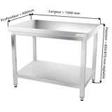 thumbnail of Mesa de trabalho em aço inoxidável 1000 x 600 mm PREMIUM / GOLDINOX. GOLDINOX