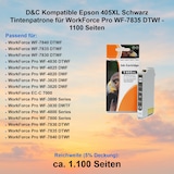 thumbnail of D&C Kompatible Epson 405XL Schwarz Tintenpatrone für WorkForce Pro WF-7835 DTWf - 1100 Seiten