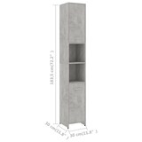 thumbnail of vidaXL Badezimmerschrank Betongrau 30x30x183,5 cm Holzwerkstoff