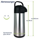 thumbnail of Edelstahl Airport Pumpkanne Thermoskanne Fassungsvermögen 3 Liter