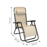 thumbnail of HEMAX, Sdraio Zero Gravity Relax in Textilene, 112x65 cm, Poltrona Reclinabile Pieghevole, beige