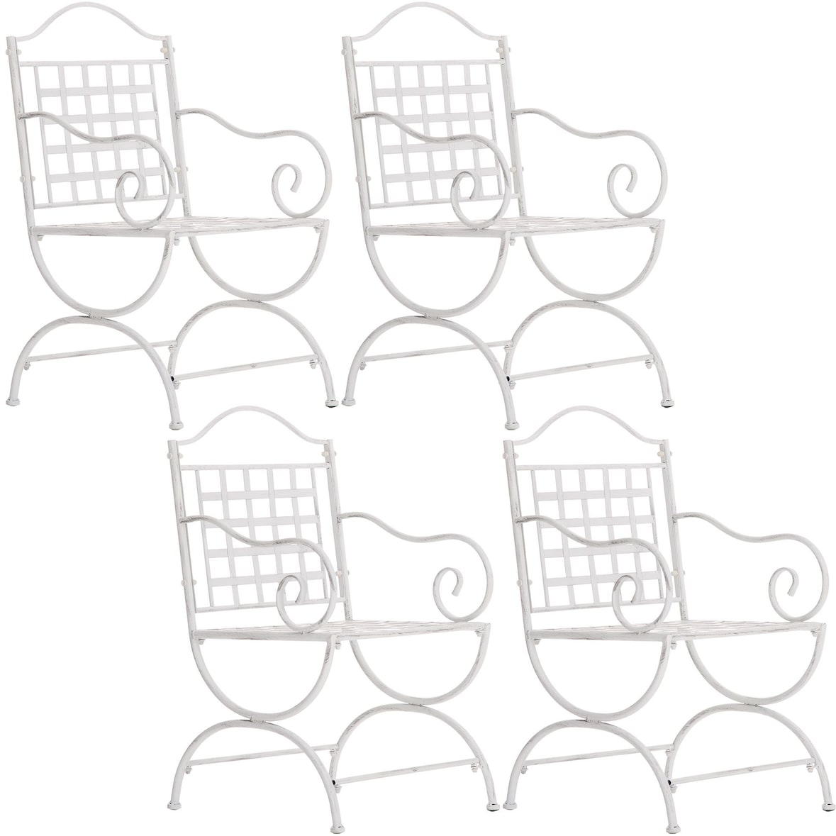 Set van 4 stoelen Lotta antiek/wit