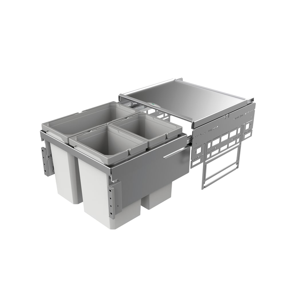 Naber Cox base 1T/500-3 Abfallsystem Frontauszug Vollauszug, 2x10 /1x6 l., 50cm