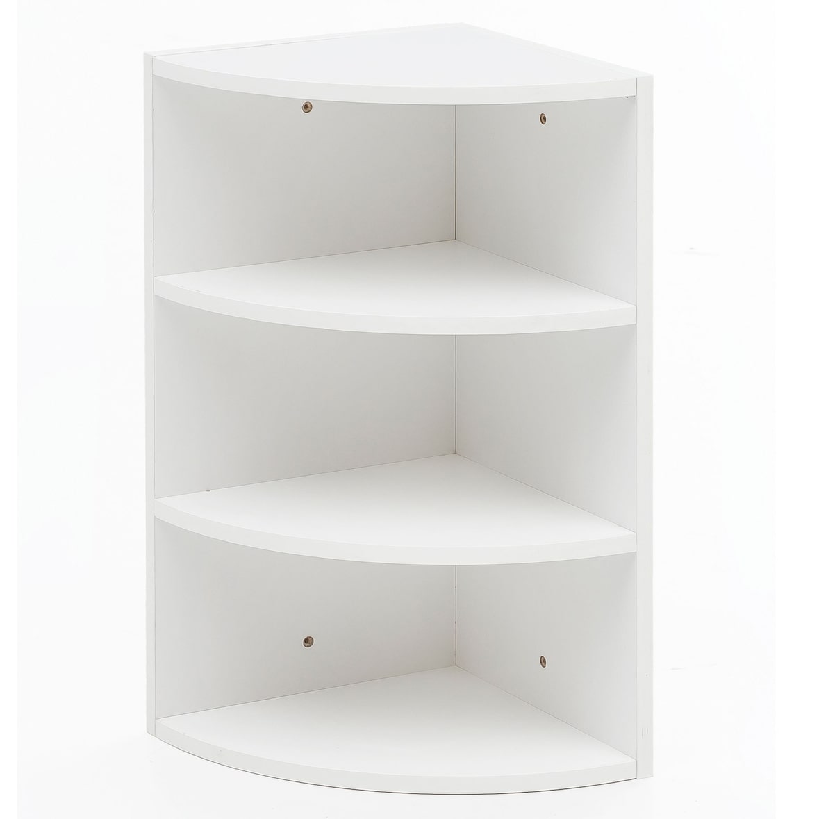 Eckregal `Nidda`: Modern, 3 Fächer, runde Front, Melaminharz-Beschichtung, schneller Aufbau. Weiß, 30x30x60 cm | Kadima Design