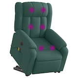 thumbnail of vidaXL Elektrischer Massagesessel mit Aufstehhilfe Dunkelgrün Stoff