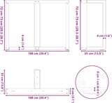 thumbnail of vidaXL Esstischbeine T-Form 2 Stk. Anthrazit 100x35x(72-73) cm Stahl