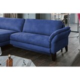 thumbnail of KAWOLA Sofa MALTA Ecksofa Stoff blau mit motorischer Relaxfunktion Recamiere links