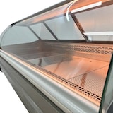 thumbnail of Gasfrit – Vitrine charcuterie coloris acier – 2000 × 1050 × 1200 mm – Réfrigération ventilée – Verre courbé