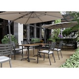thumbnail of METRO PROFESSIONAL Table carrée de terrasse SHAD, rabattable, aluminium aspect bois, 70 x 70 cm, résistante, pied réglable & bague antivol, beige/noir