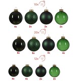thumbnail of GLOUPIE Box 42 Palline Per Albero Di Natale In Vetro Resistente Verde, 3 Misure Ø 7, 6, 5 cm, In Diverse Finiture Color Verde