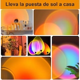 thumbnail of Lampara del Atardecer Sunset puesta de sol con USB, Luz LED Ajustable 16 Colores Mando a distancia (Lampara con base)