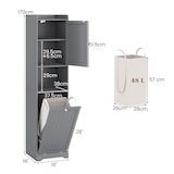 thumbnail of COSTWAY Armário alto para casa de banho com cesto da roupa suja, incl. saco removível para roupa suja de 48 l, 40 x 40 x 170 cm (cinzento)