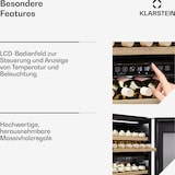 thumbnail of Klarstein Rhone 36 Duo Weinkühlschrank | 36 Flaschen | LED-Steuerung | Push-to-Open | leise Schwarz