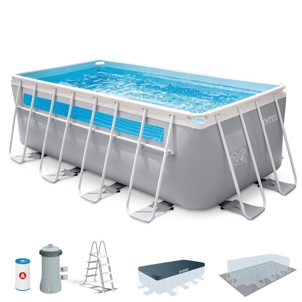 Piscina desmontable rectangular 8.418 L c/depuradora Clearview Prism Frame INTEX