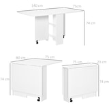 thumbnail of HOMCOM Tavolo Pieghevole in Legno Bianco Tavolo Richiudibile 6 Persone