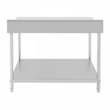 thumbnail of Table de Travail Inox 100x70cm avec Rebord et Étagère - Haute Capacité - Equipementpro