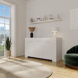 thumbnail of Credenza 3 Ante Design Con 5 Vani Capienti Multi Spazio Stile Moderno Nairobi Per Soggiorno Cucina Sala Da Pranzo, Mobile Tv 144 x 80 x 42 cm Bianco
