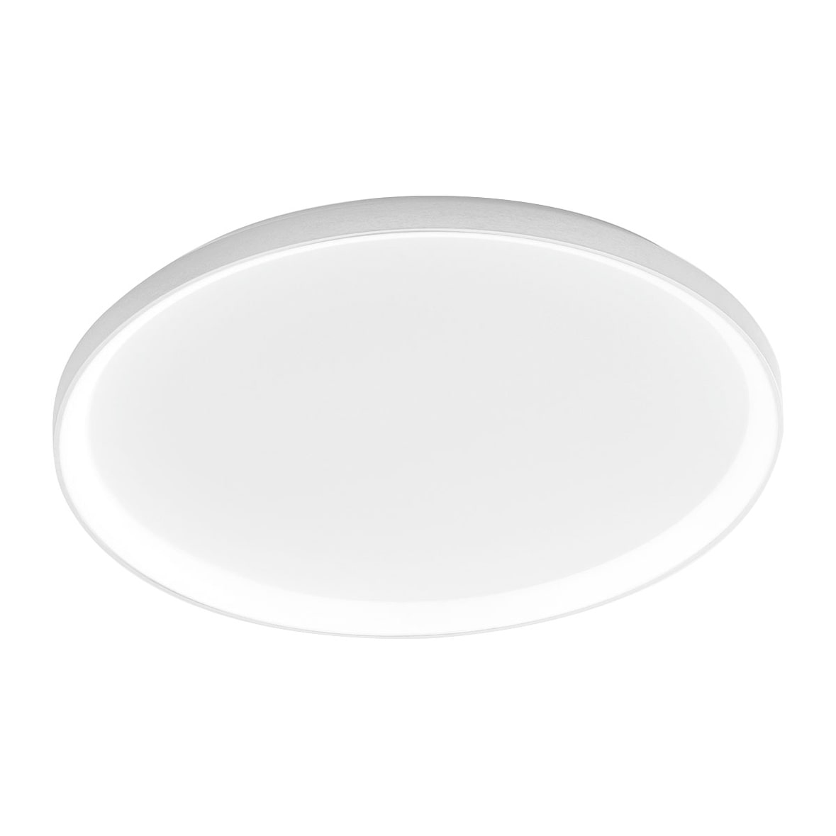 Krizia - 80 W dimmbare LED-Deckenleuchte - 6100 lm, 4000 K natürliches Licht, Opaldiffusor, satiniertes weißes Aluminium, T. 70 cm, IP20