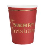 thumbnail of 800 Becher Weihnachten rot gold Merry Christmas Pappbecher Einweg