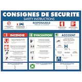 thumbnail of Bequet Pancarte consignes de sécurité blanc 29.5 x 18 cm