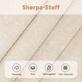 thumbnail of Esszimmerstuhl 2er Set Sherpa Beige 81x52x46 cm dick gepolstert mit Rückenlehne Metallgestell in Eichenholz Optik für Esszimmer Café