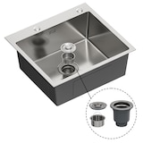 thumbnail of Gasfrit - Keukenspoelbak met sifon voor opbouwmontage van roestvrij staal grijs, 1 spoelbak, 540 x 490 x 200 mm