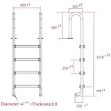 thumbnail of Uniprodo Escalera de piscina - 4 peldaños - perfil de arco estrecho