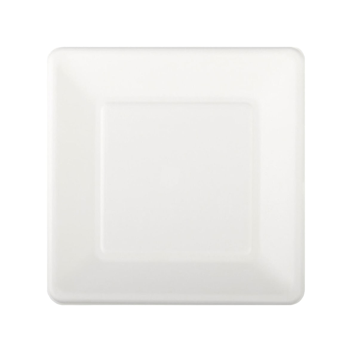 250x Teller aus Bagasse, naturweiß, quadratisch 16.5cm, 50Stk.