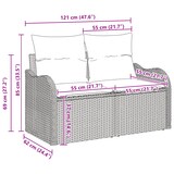 thumbnail of vidaXL 7-teiliges Garten-Sofaset mit Kissen in Hellgrau Poly Rattan