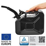 thumbnail of BW® Kraftstoffkanister Metall Benzinkanister 2x 10 Liter mit Ausgießer - Schwarz - RAL 9005 - TÜV-geprüft und UN-Zulassung - Made in Europe