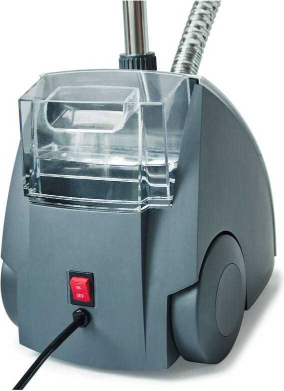 Clatronic TDC 3432 Centro Planchado Vertical, Depósito 1,2 L, Vapor: 30 g/min.aprox, 40m Uso, Mástil Telescópico 1500W Blanco