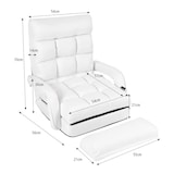 thumbnail of Décoshop26 - Fauteuil convertible chauffeuse convertible 1 place en tissu avec oreiller 5 positions blanc 20_0000626